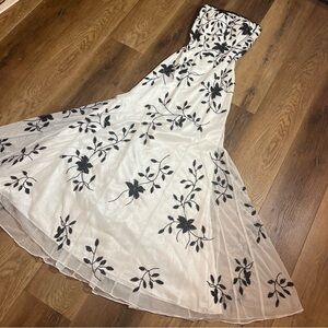 Vintage 90’s Y2K Beaded Dress Vintage Mesh Dress Vintage Prom Dress Black White